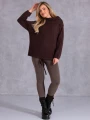 SWETER Warkocze WIĄZANIE Milutki VIKA - Brąz