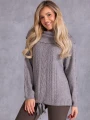 SWETER Warkocze WIĄZANIE Milutki VIKA - Szary