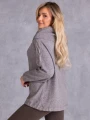 SWETER Warkocze WIĄZANIE Milutki VIKA - Szary