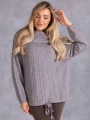 SWETER Warkocze WIĄZANIE Milutki VIKA - Szary