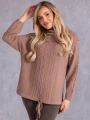 SWETER Warkocze WIĄZANIE Milutki VIKA - Jasny Brąz