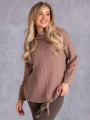 SWETER Warkocze WIĄZANIE Milutki VIKA - Jasny Brąz