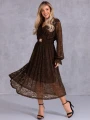 SUKIENKA Elegancka KORONKA Pasek ARAMINTA - Czekolada