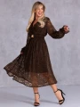 SUKIENKA Elegancka KORONKA Pasek ARAMINTA - Czekolada