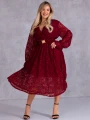 SUKIENKA Elegancka KORONKA Pasek ARAMINTA - Bordo
