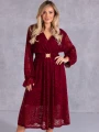 SUKIENKA Elegancka KORONKA Pasek ARAMINTA - Bordo