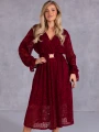 SUKIENKA Elegancka KORONKA Pasek ARAMINTA - Bordo