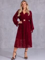SUKIENKA Elegancka KORONKA Pasek ARAMINTA - Bordo