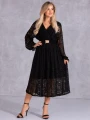 SUKIENKA Elegancka KORONKA Pasek ARAMINTA - Czarny