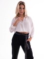 Spodnie dresowe z szarfą - czarne