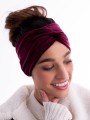 Welurowa opaska - bordo