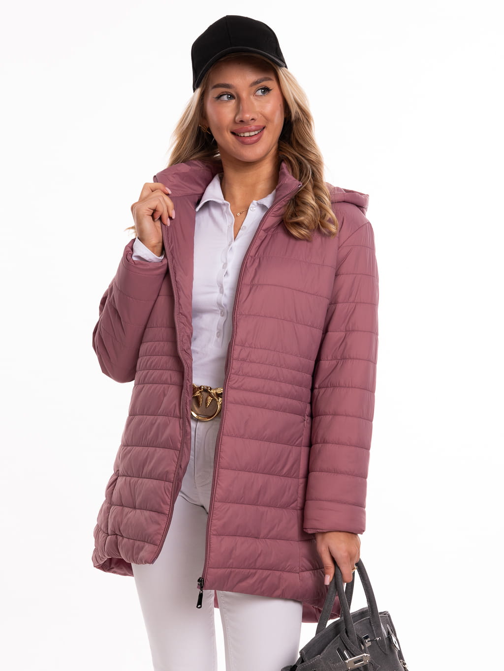 Przejściowa Pikowana KURTKA LARISSA - blush