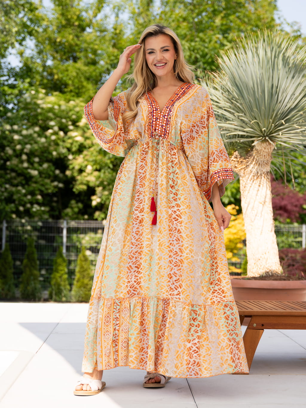 Sukienka MAXI kimono REA - orange