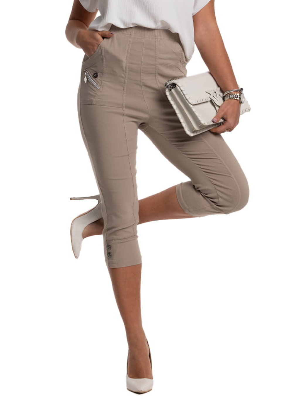 Spodnie rybaczki Helena - beige