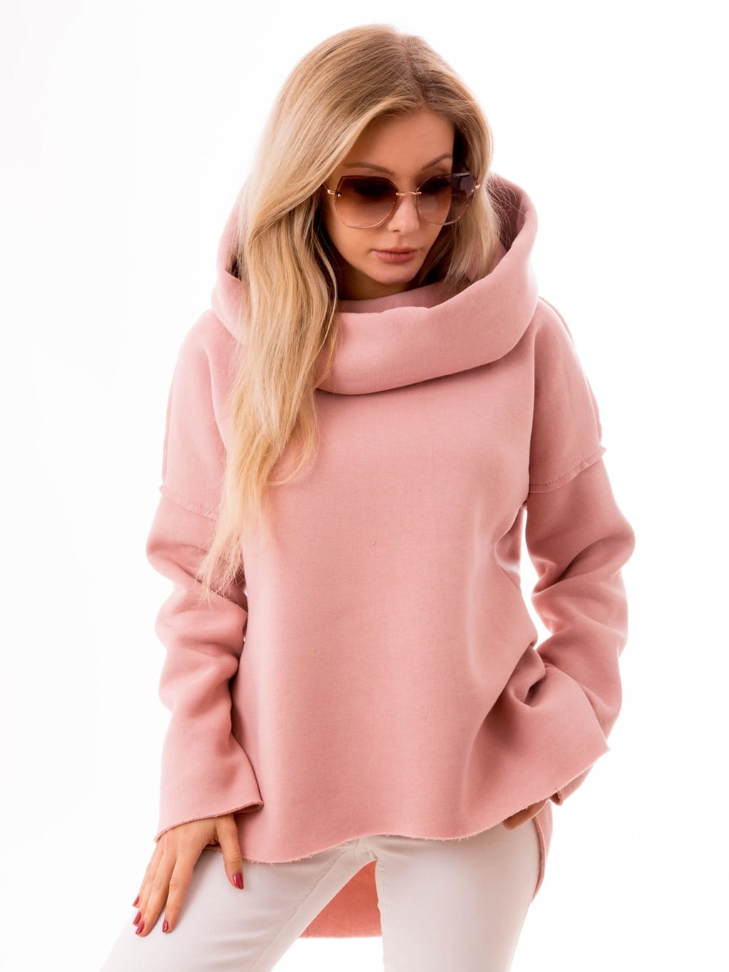 Bluza asymetryczna - pudrowa