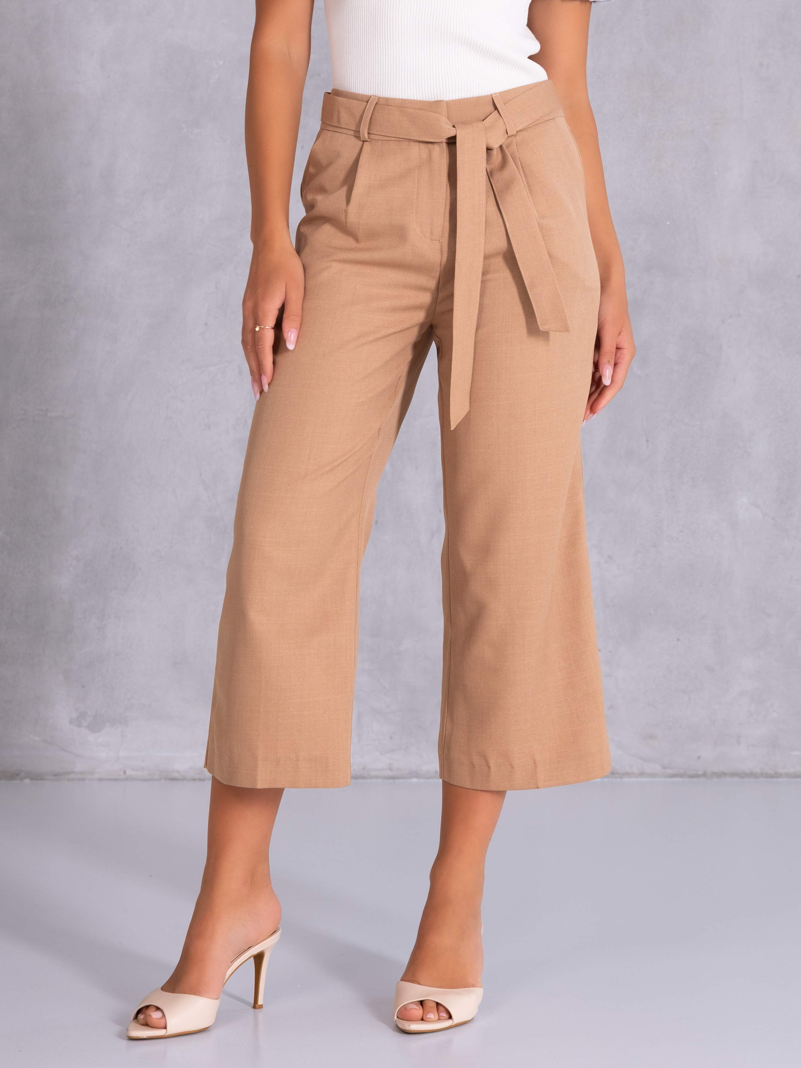 Spodnie rybaczki culloty - beige
