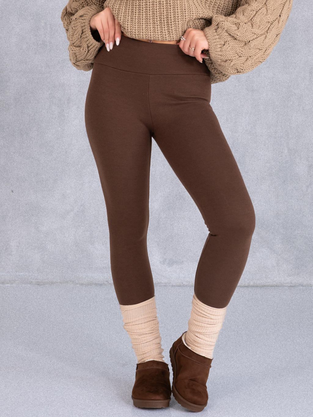 LEGGINSY Modelujące Z Ociepleniem AZALEA - Karmel